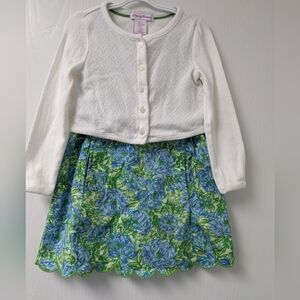 Tommy Bahama White and Green Floral Kids Formal Dress